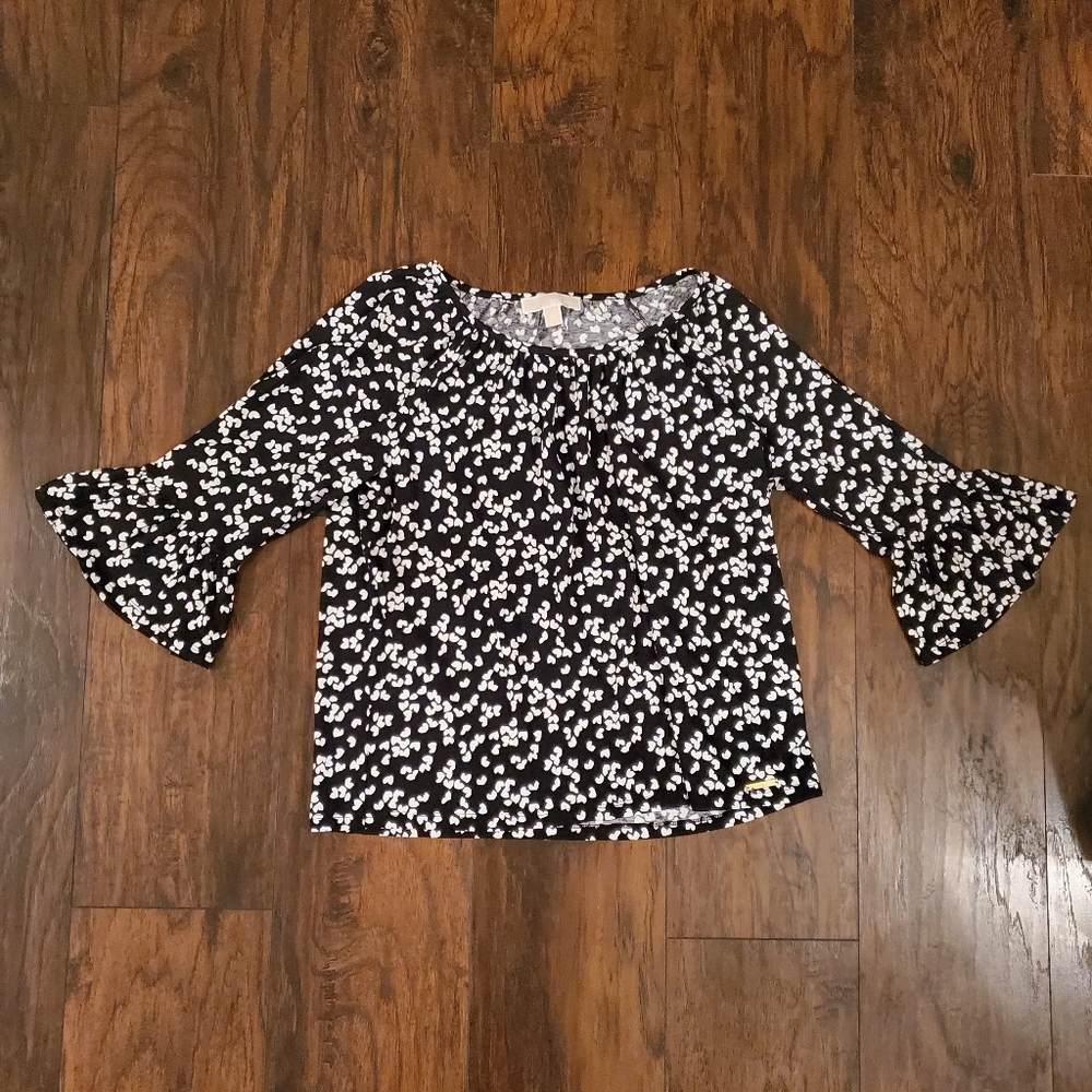 MICHAEL KORS Top Blouse Black & White Size M